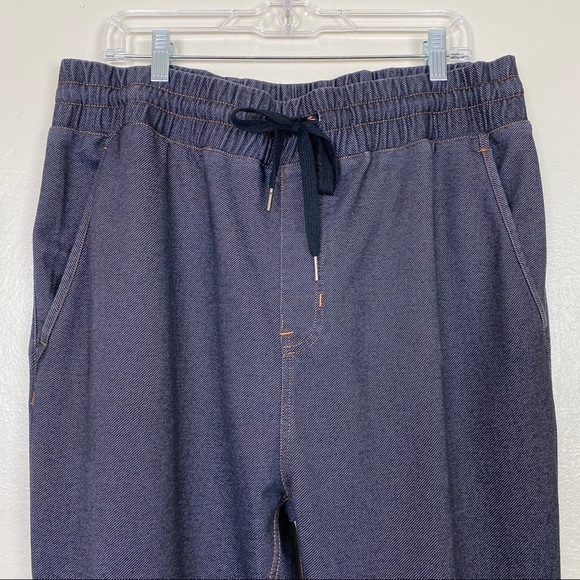 Stretch Joggers Sweats Blue XL Pull-On Denim Look Workout Pants Loungewear - Picture 3 of 16